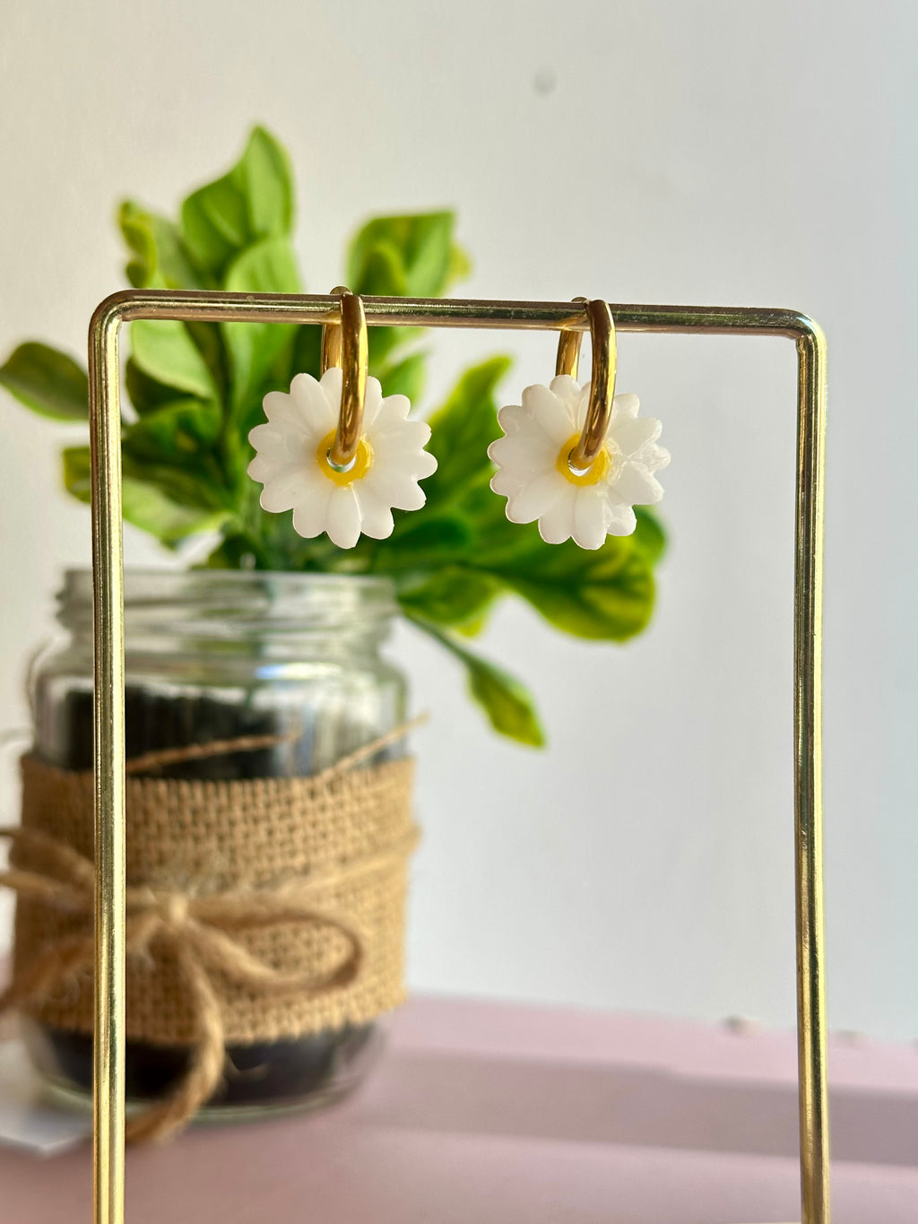 Boucles d’oreilles pâquerettes