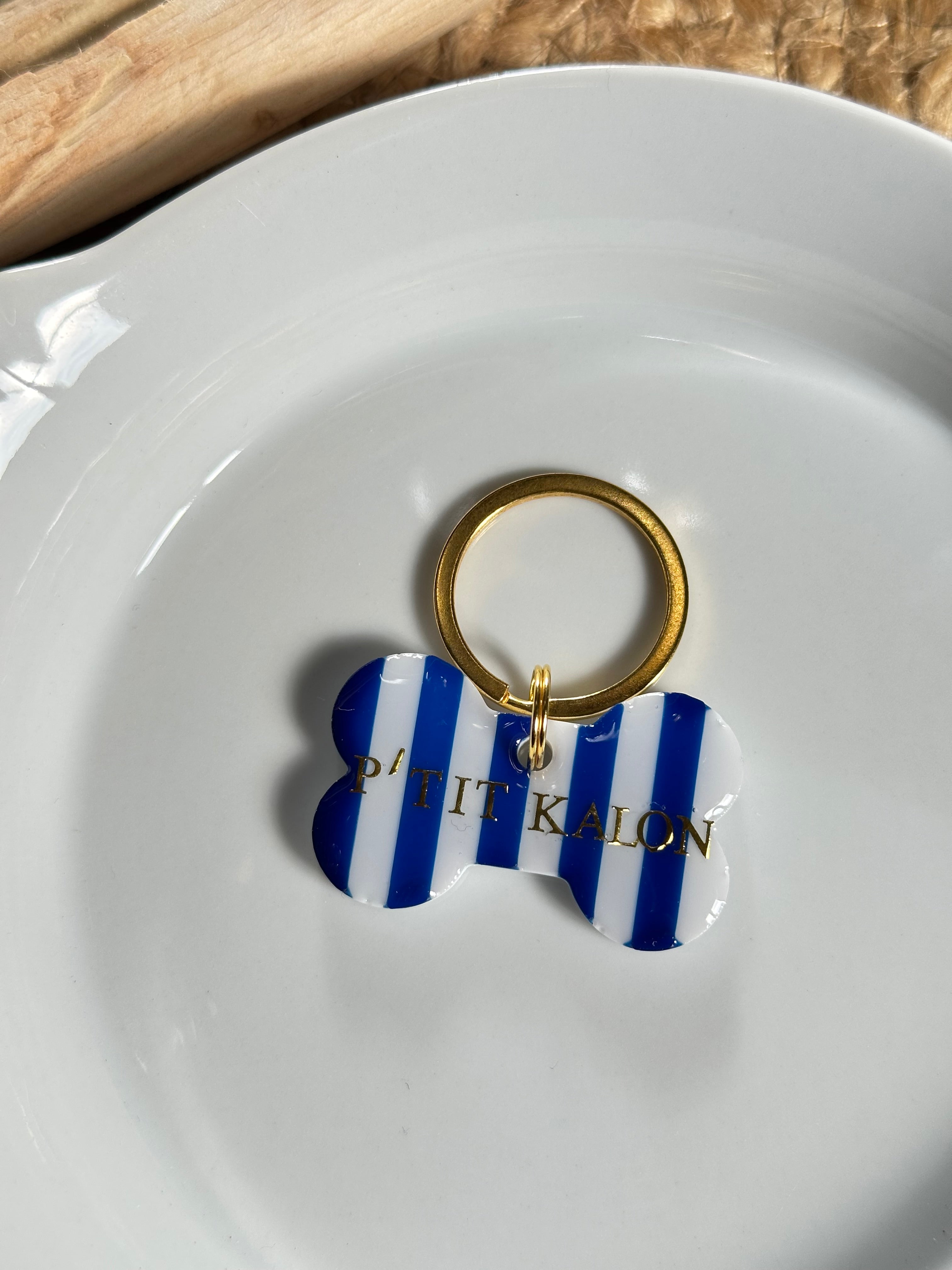Médaille os marnière bleu et blanc