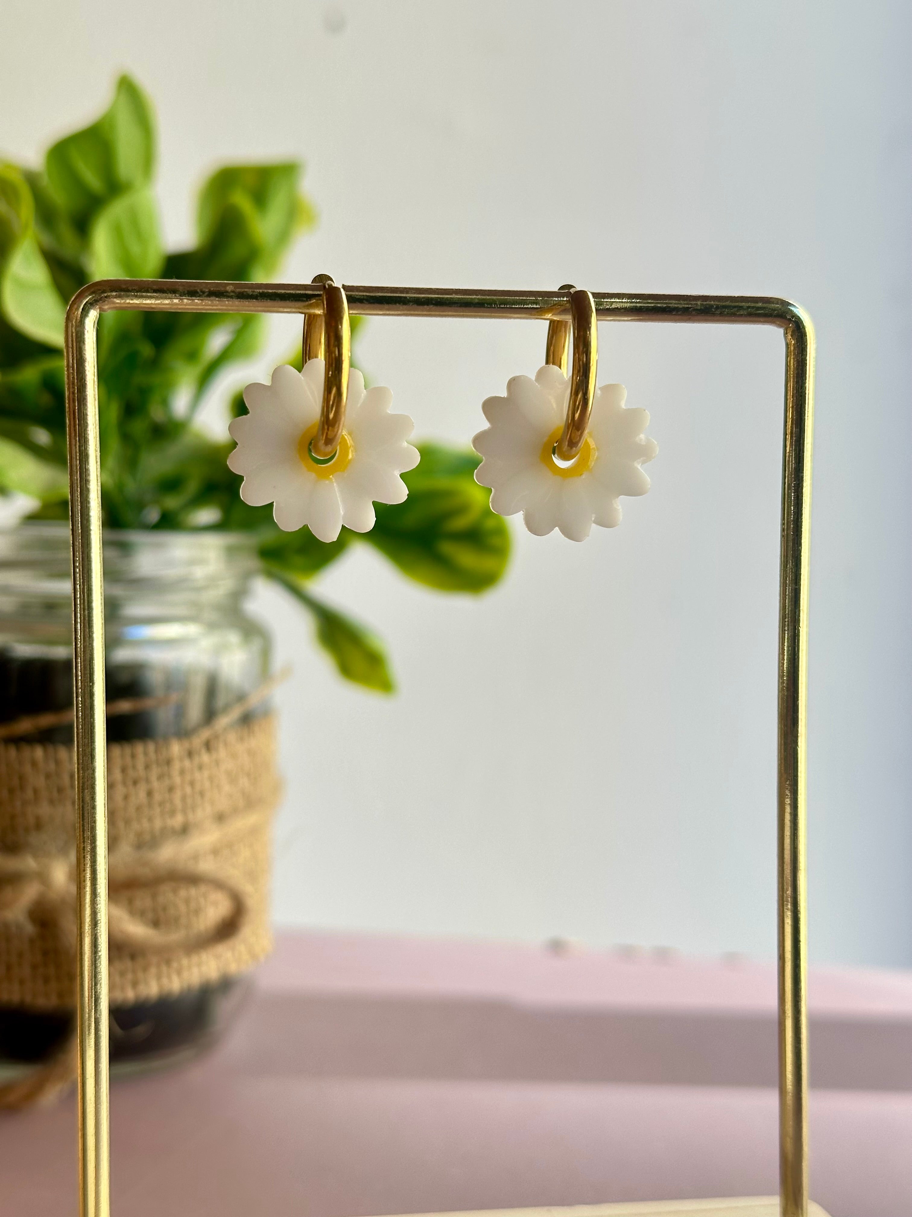 Boucles d’oreilles pâquerettes