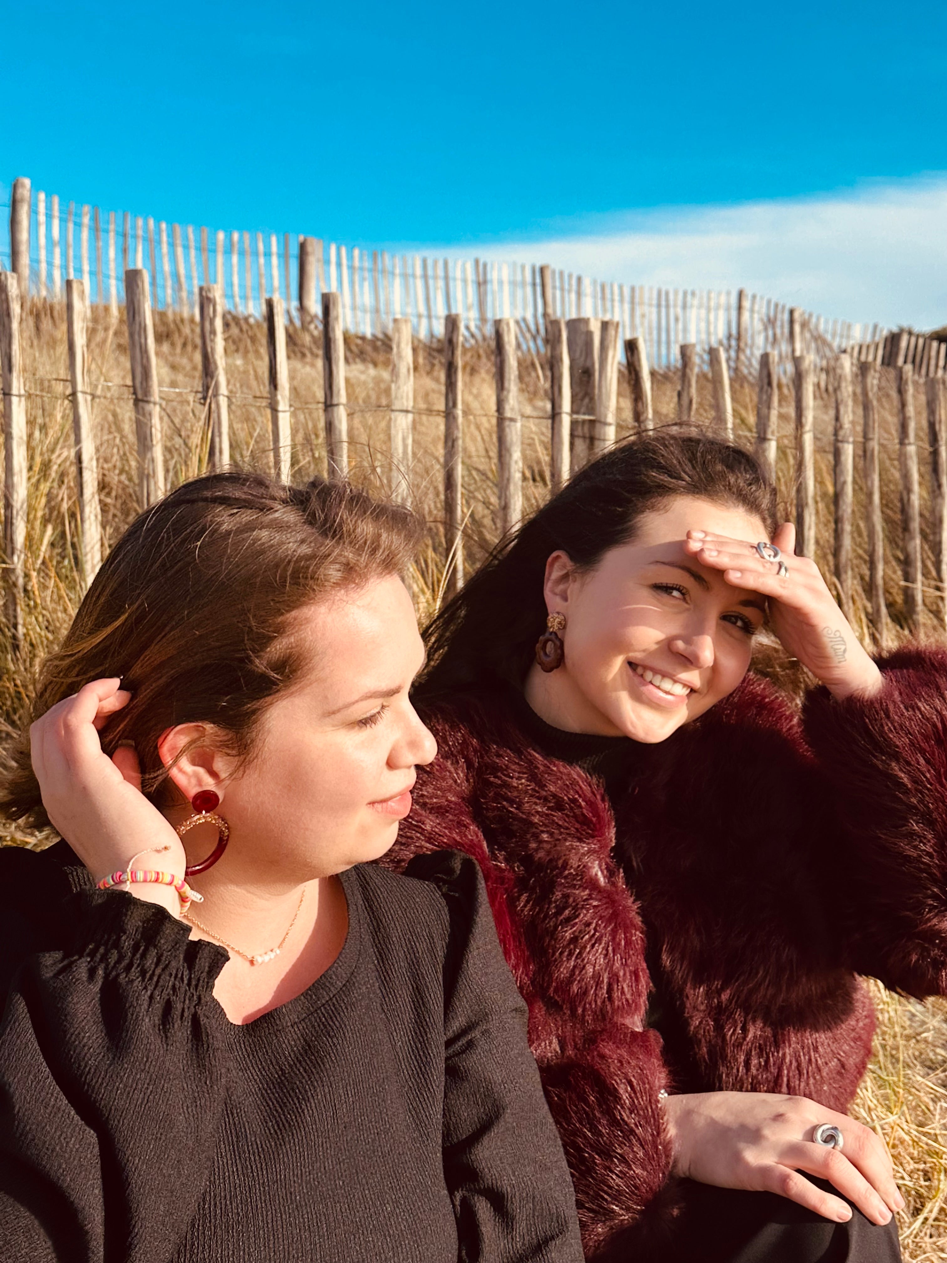 Boucles Flavie bordeau or