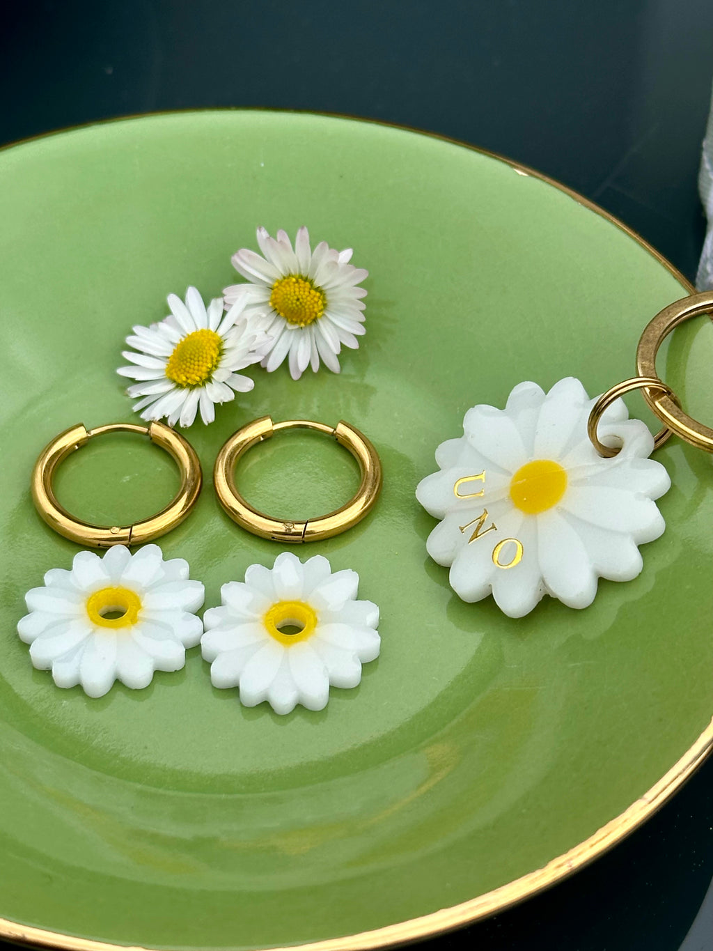 Boucles d’oreilles pâquerettes