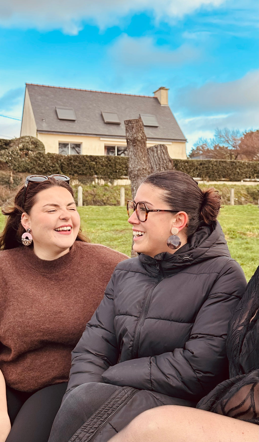 Boucles Charlène rose poudré pailletée
